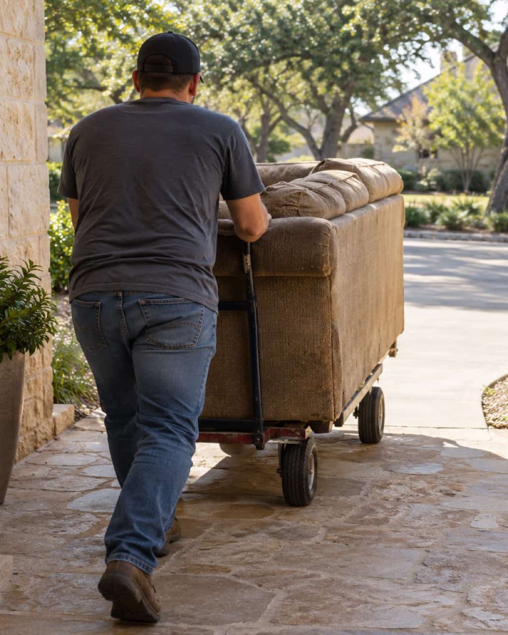 Furniture among household items in an estate cleanout