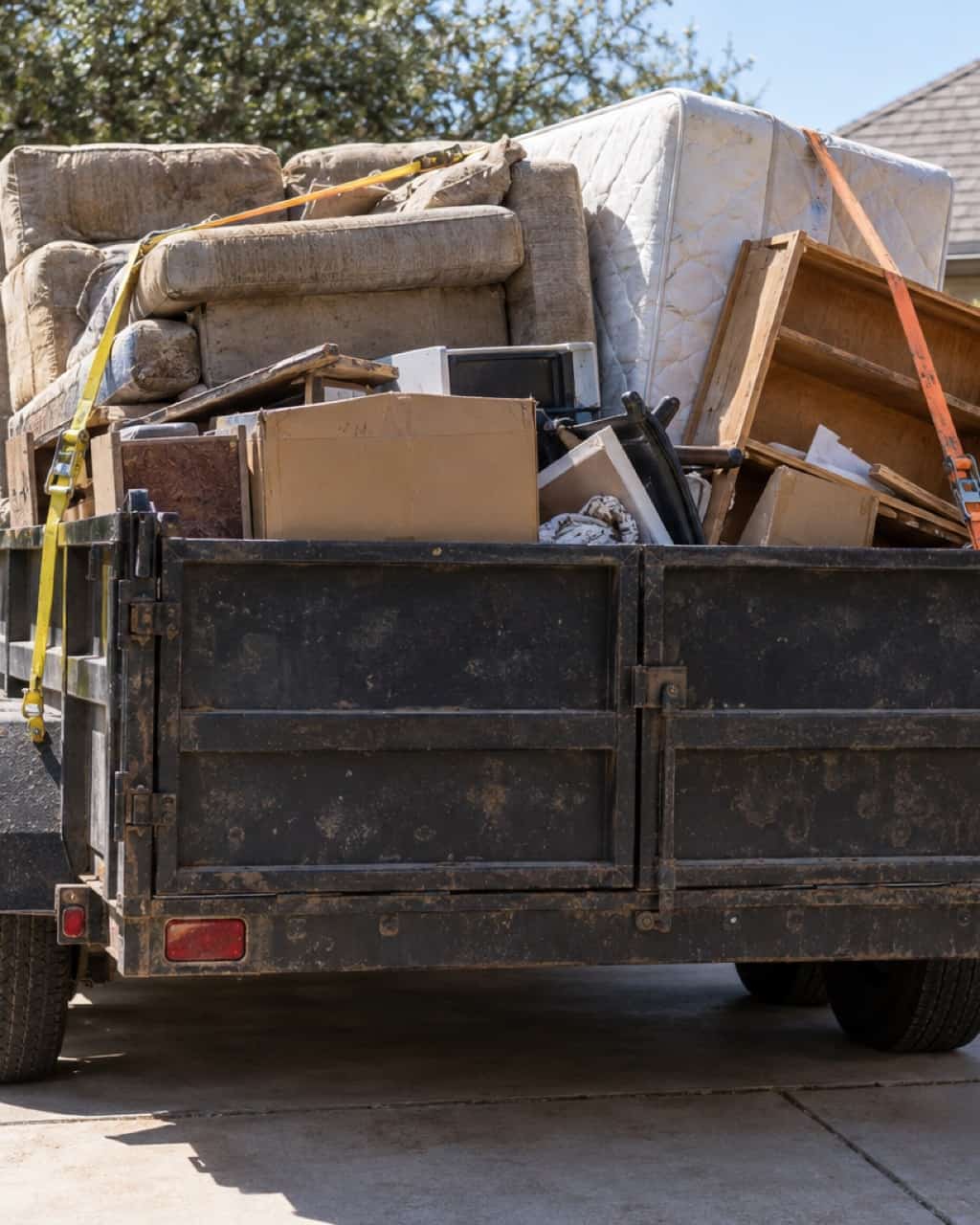Household items loaded for haul off