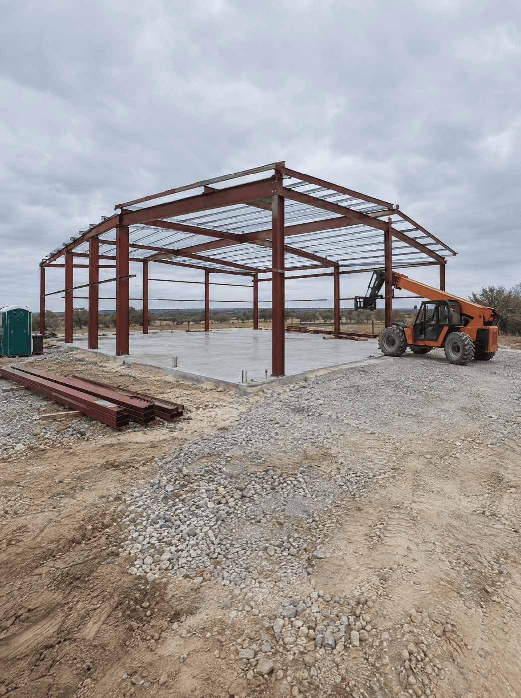 Steel metal building on a Hill Country lot near San Antonio, Texas by Klema Builders